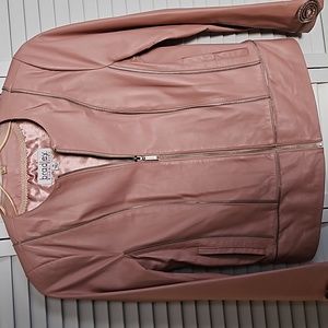 BRADLEY BAYOU Designer Zippered Detail Leather Jacket
